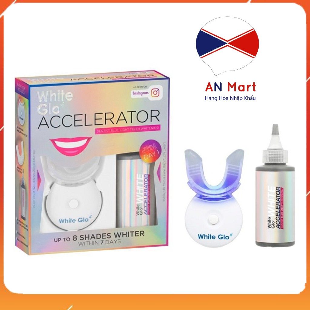 Bộ Làm Trắng Răng Tại Nhà Với White Glo White Accelerator Blue Light