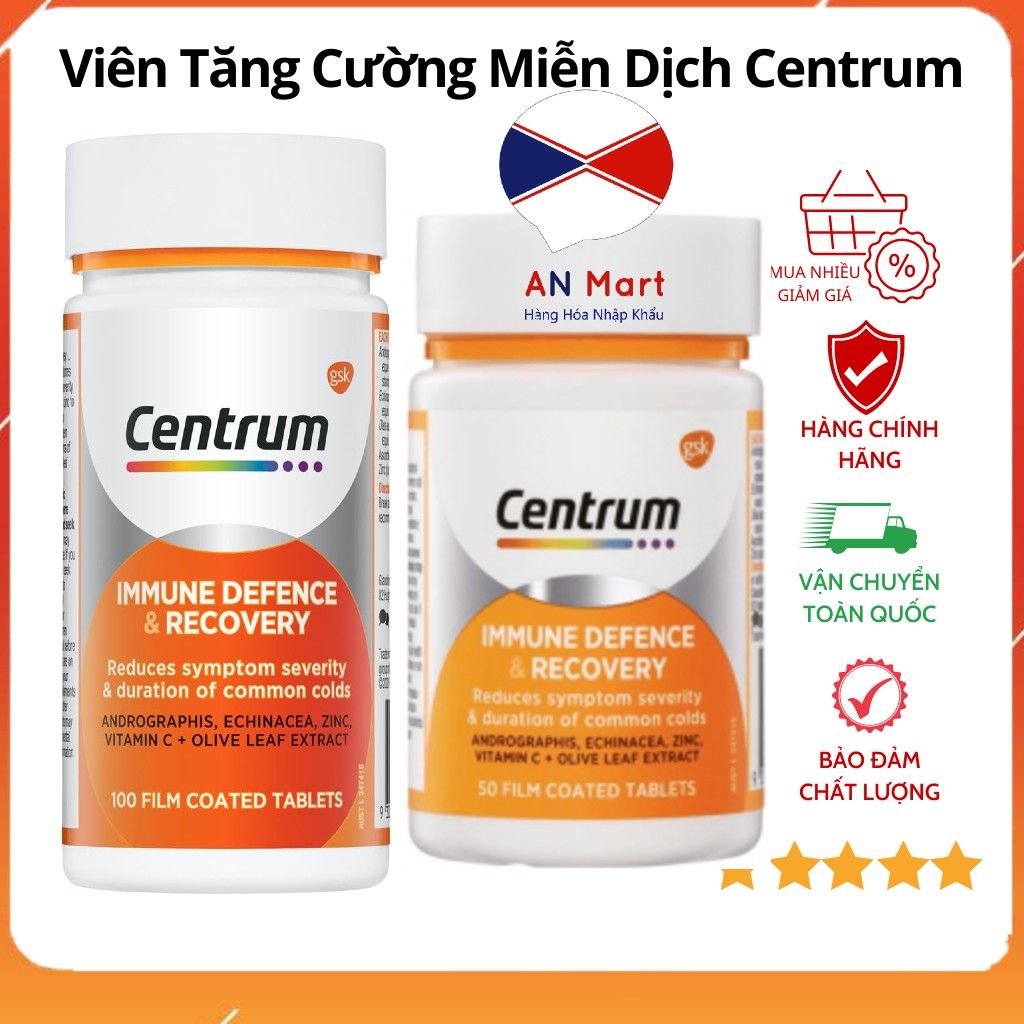 Viên Uống Tăng Cường Miễn Dịch Centrum Immune Defence & Recovery – Hộp 50 Viên/ 100 Viên