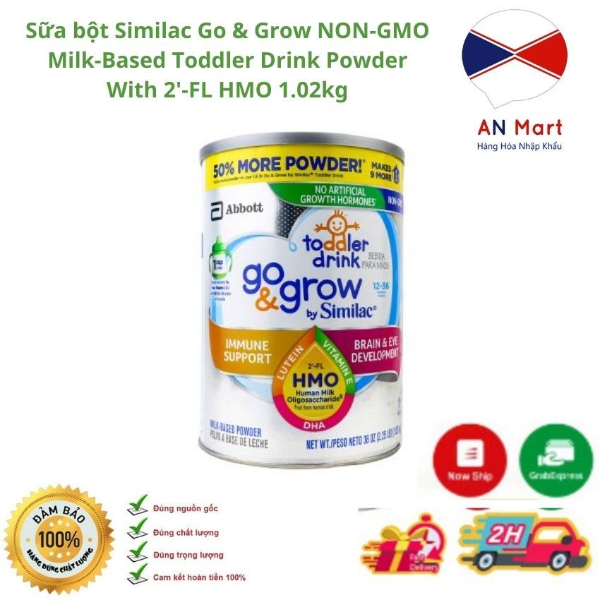 Sữa bột Similac Go & Grow NON-GMO Milk-Based Toddler Drink Powder With 2'-FL HMO 1.02kg