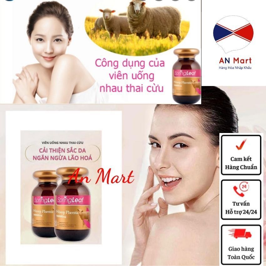 Viên uống nhau thai cừu Spring Leaf Sheep Placenta Úc. An Mart