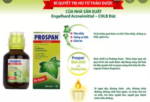 Prospan hỗ trợ trị ho tinh chất cô đặc của Đức