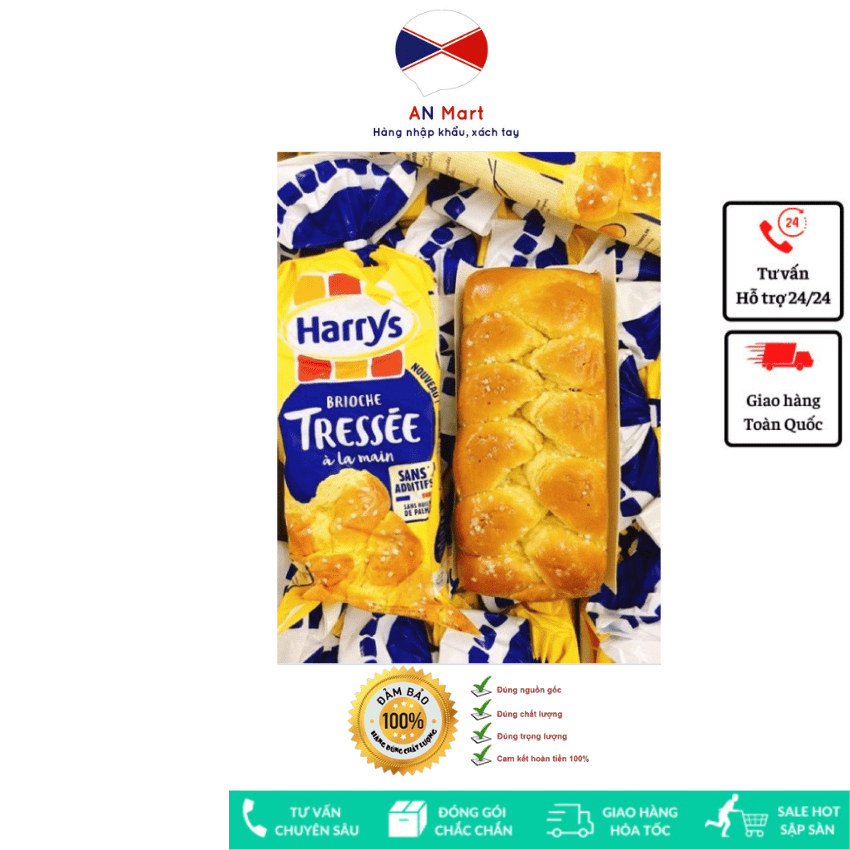 Bánh mỳ hoa cúc Harrys Brioche Tressee 500g-Pháp- An Mart