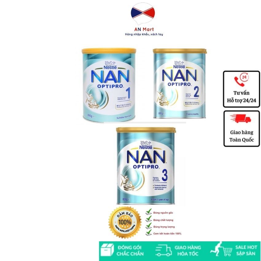 Sữa Nan Úc Optipro hộp 800g đủ số 1 2 3- An Mart