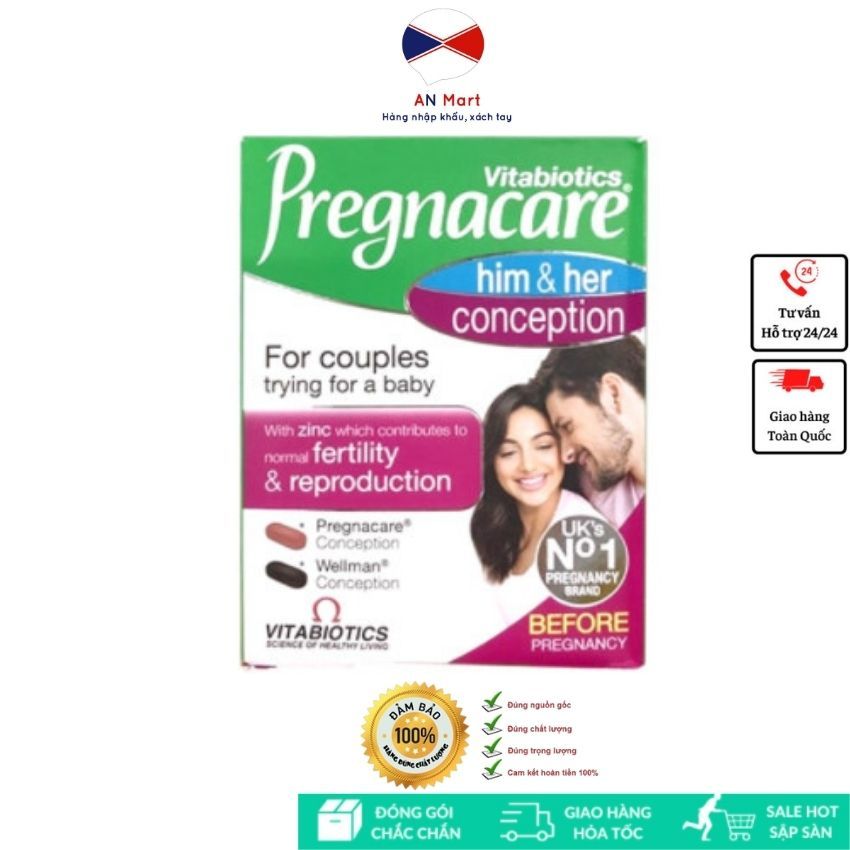 Viên uống thụ thai Pregnacare Him và Her 60 viên Uk- An Mart