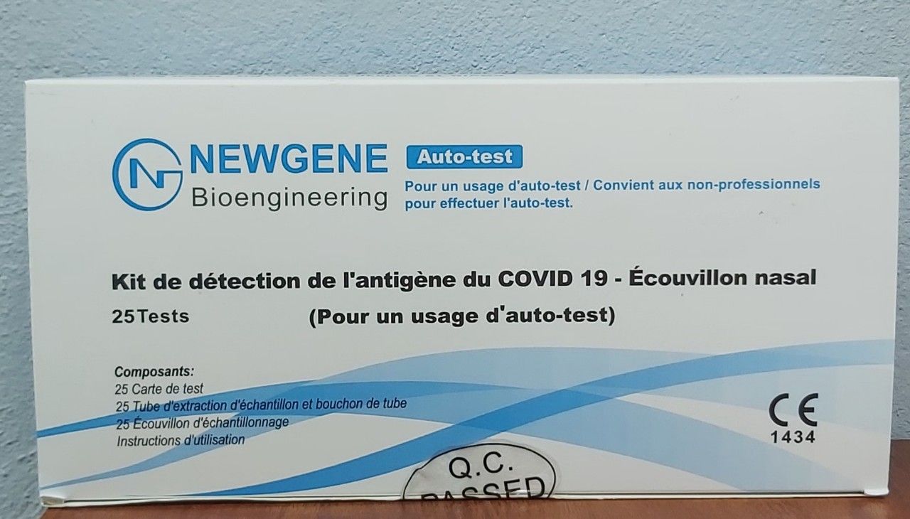 Kit Test Covid Newgene Pháp hộp 5 bộ cho cả gia đình. Anmart