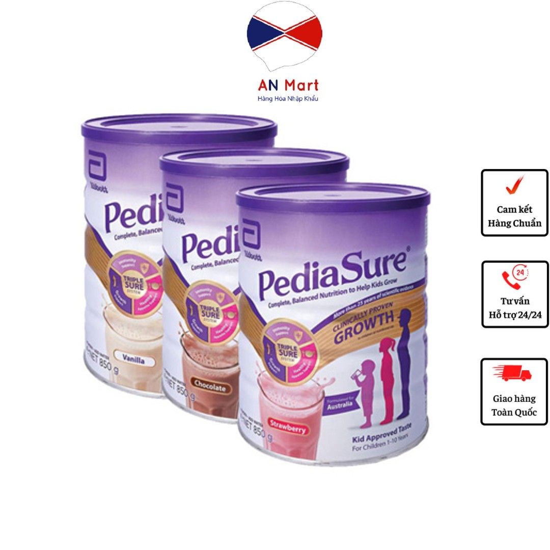 Sữa tăng cân Pediasure 850g vị dâu vani và chocolate- An Mart