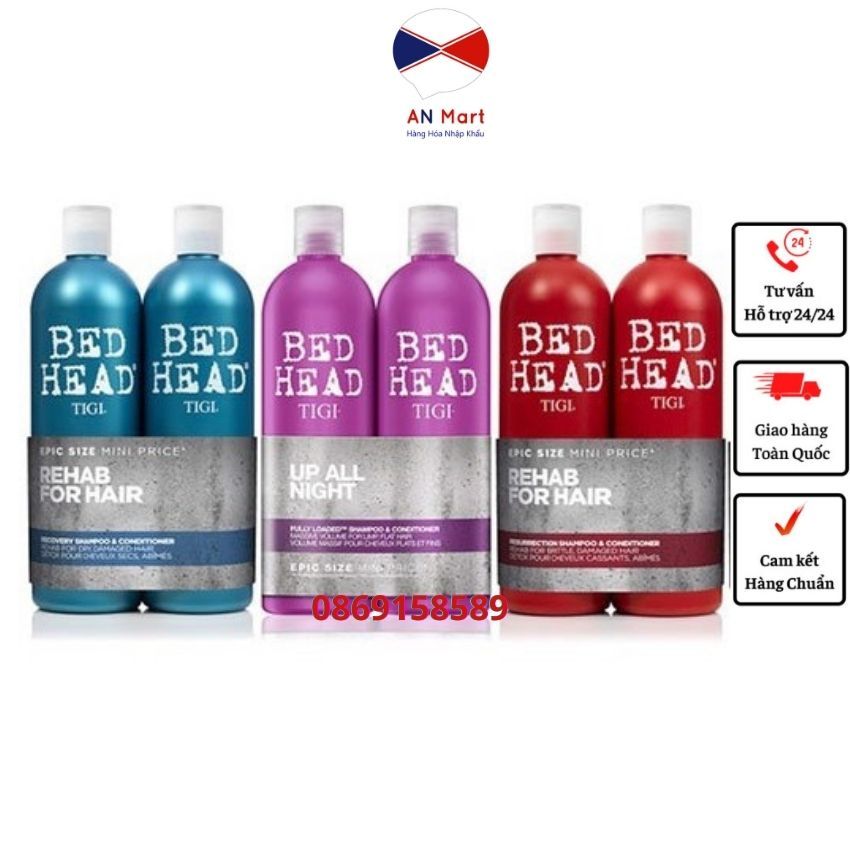 Cặp dầu gội xả Tigi Bed Head 750ml của Mỹ- An Mart