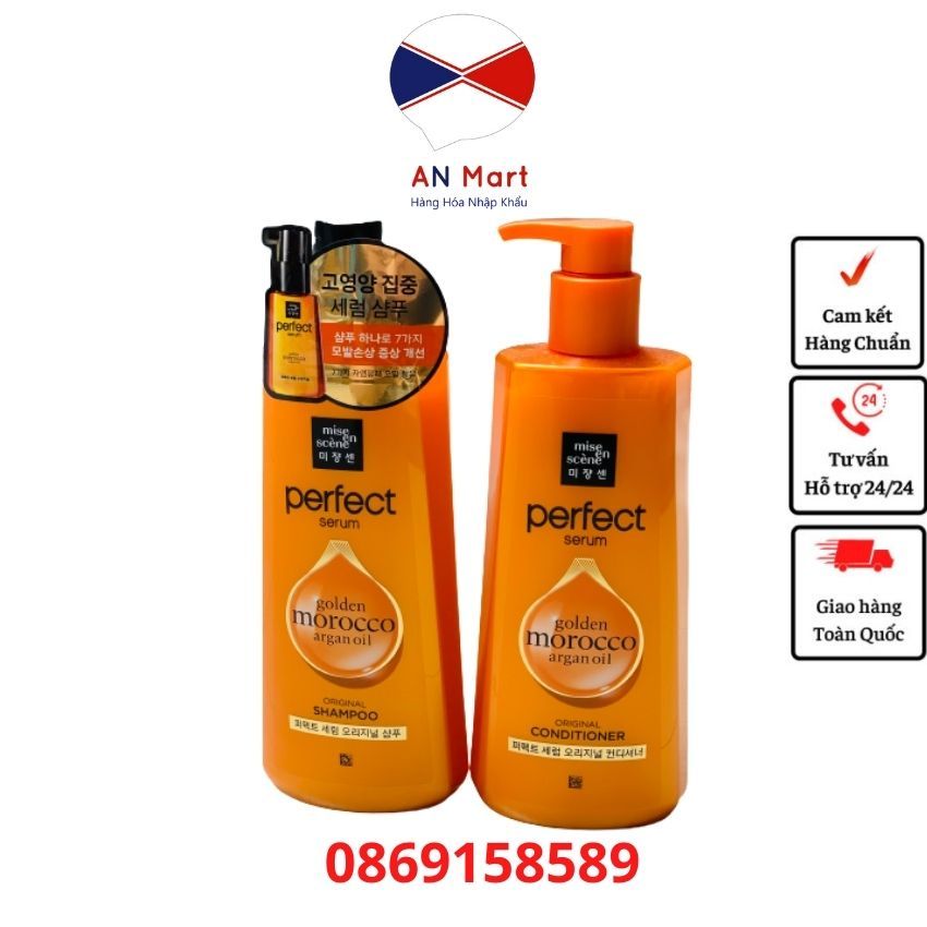 Dầu gội xả Mise en Scene Repair Perfect 680ml Hàn Quốc- An Mart