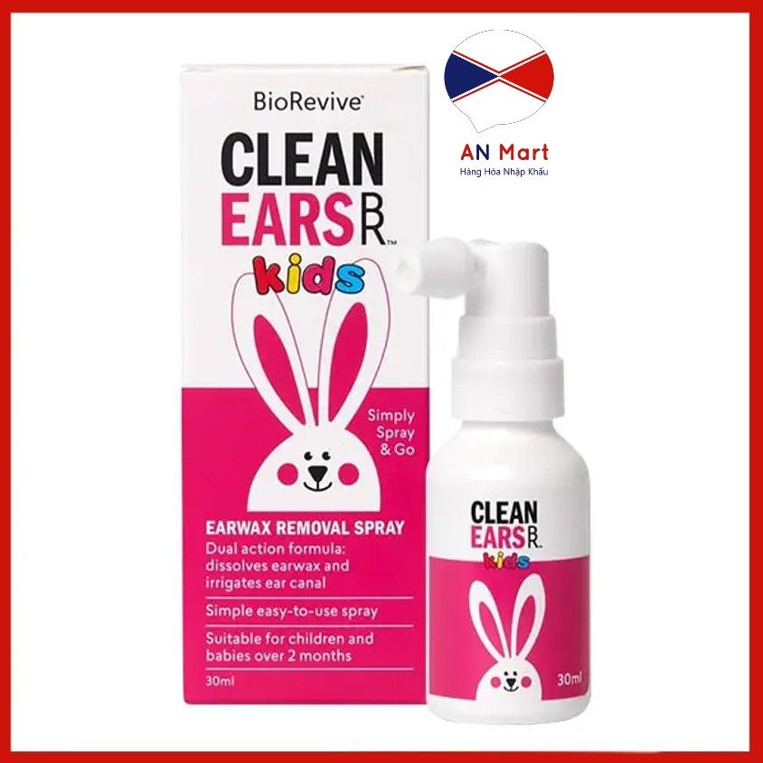 Xịt vệ sinh tai Clean Ears Kids 30ml cho bé từ 2 tháng- An Mart