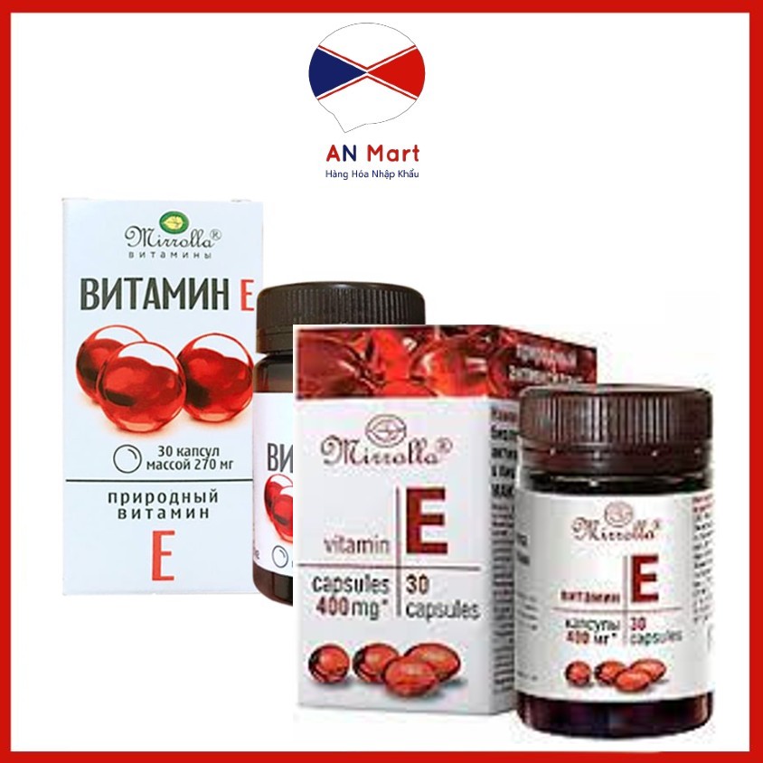 Vitamin E đỏ Mirrolla Nga tốt cho sức khỏe và sắc đẹp 30v -Anmart