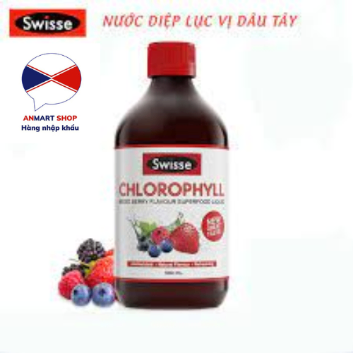 DATE 2024 [Vị Dâu Tây] Nước Diệp Lục Swisse Chlorophyll 500ml