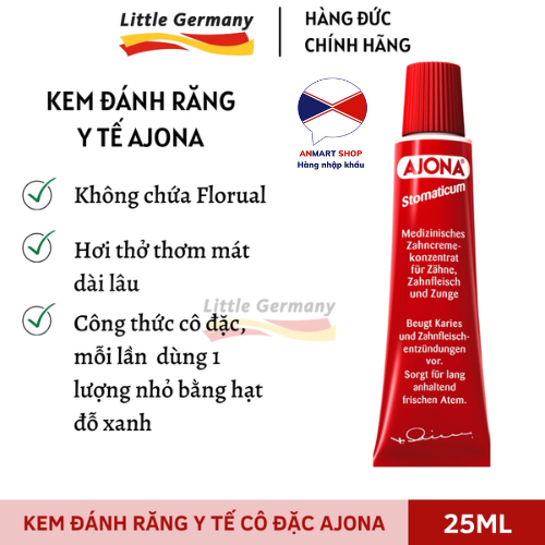 Kem đánh răng Ajona đánh tan cao răng Nội Địa Đức 25ml