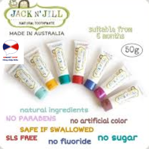 Kem đánh răng Jack N 'Jill natural toothpaste Úc 50g