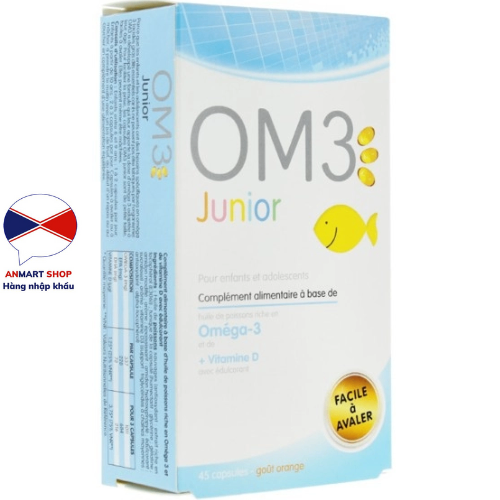 Omega Junior Omega 3 và Vitamin D 45 viên nang của Pháp giúp phát triển não bộ