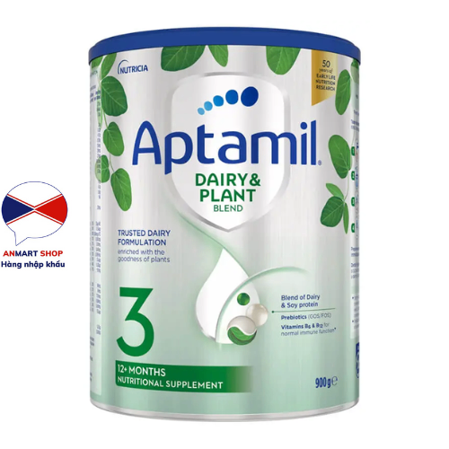 Sữa aptamil dairy & plant blend kết hợp sữa và protein thực vật 900g Úc số 1, 2, 3