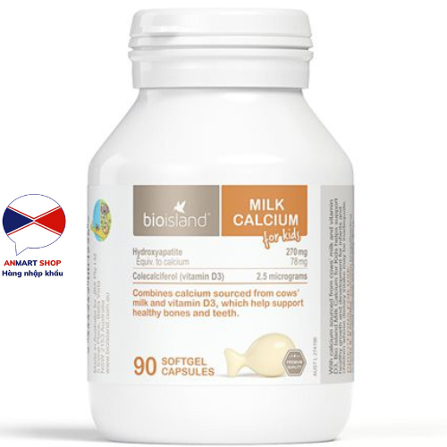 Canxi Bio Island Milk 90 viên của Úc - sữa canxi cho bé từ 7 tháng tuổi trở lên giúp hỗ trợ phát triển toàn diện hệ xương và răng cho trẻ nhỏ