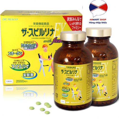 Tảo Xoắn Vàng Cao Cấp Spirulina EX DIC 2000 Viên