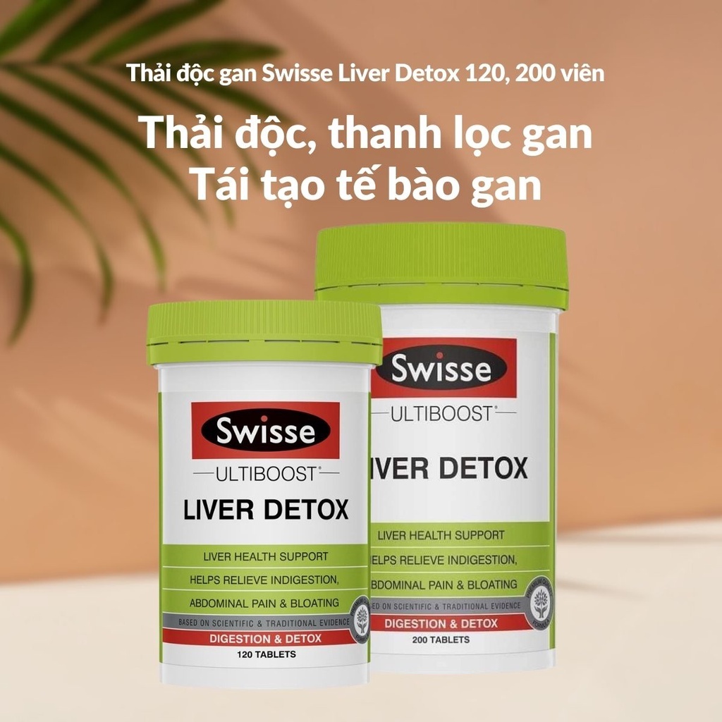 Viên uống Thải Độc Gan Swisse Liver Detox 120 viên và 200 viên Úc- An Mart