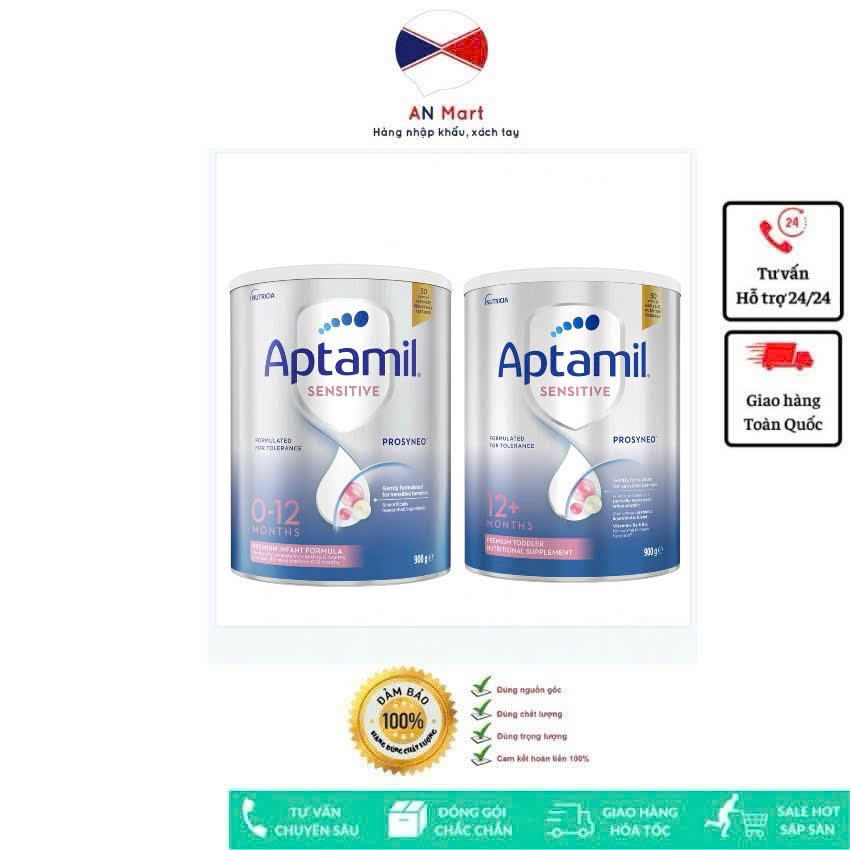 Sữa Aptamil Úc Prosyneo Sensitive Infant 900g (0-12 tháng) và trên 12 tháng