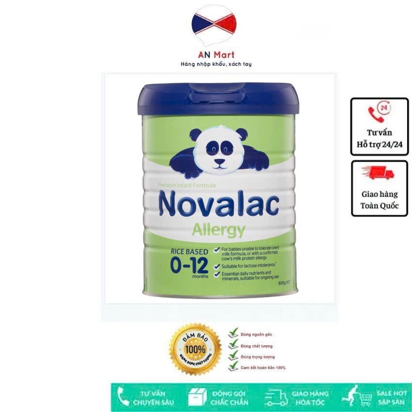 Sữa Novalac Allergy Nội Địa Úc Hộp 800g Trẻ Dị Ứng Đạm Sữa Bò