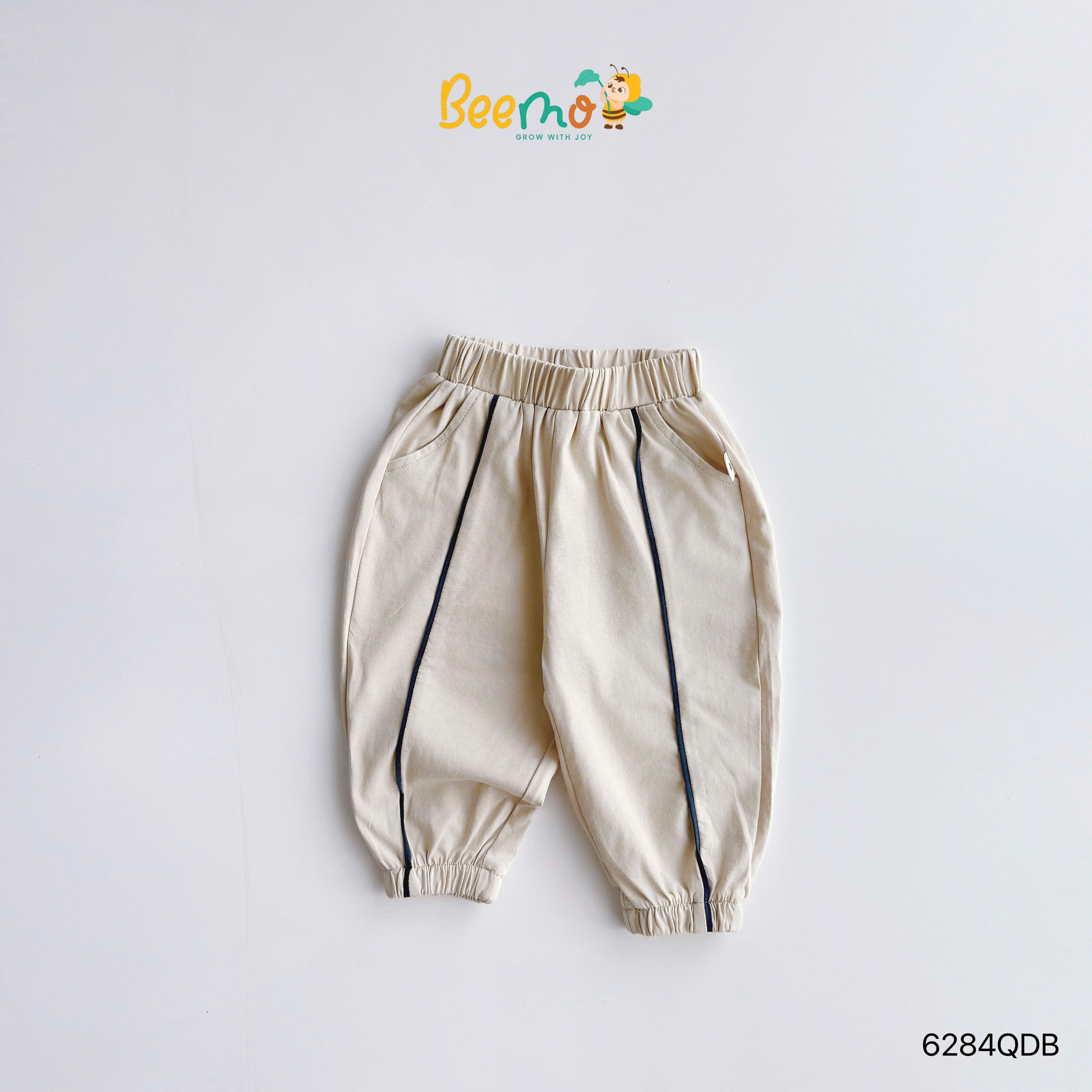 Quần dài cotton bo gấu phối line Beemo