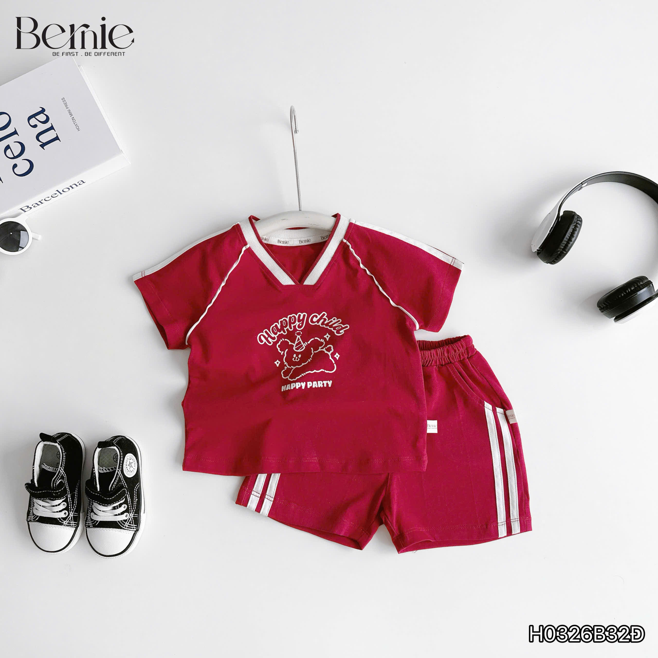 Bộ cộc raglan happy child Bernie