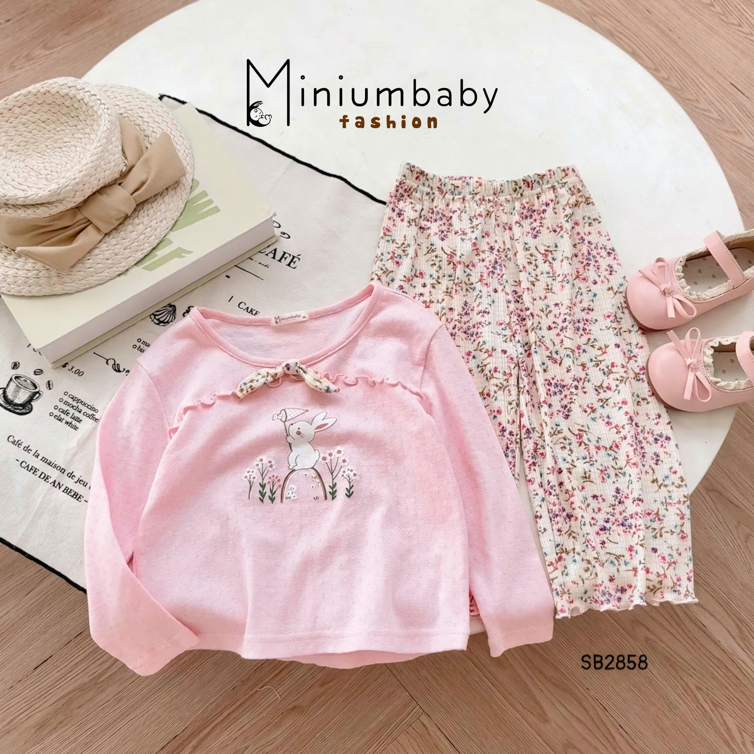 Set cotton dài tay in hình thỏ bunny MINIUMBABY