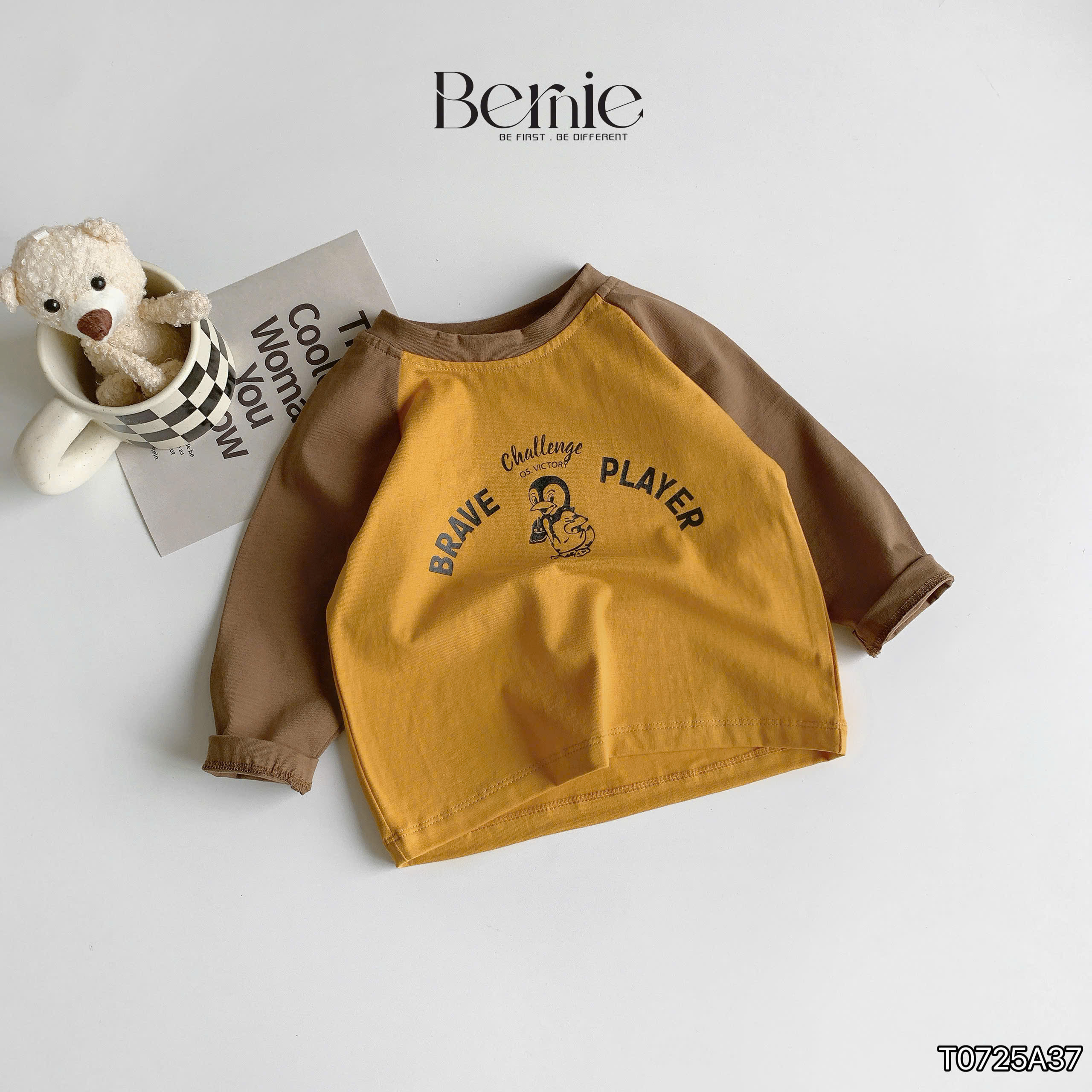 Áo cotton dài tay hình chim cánh cụt Bernie