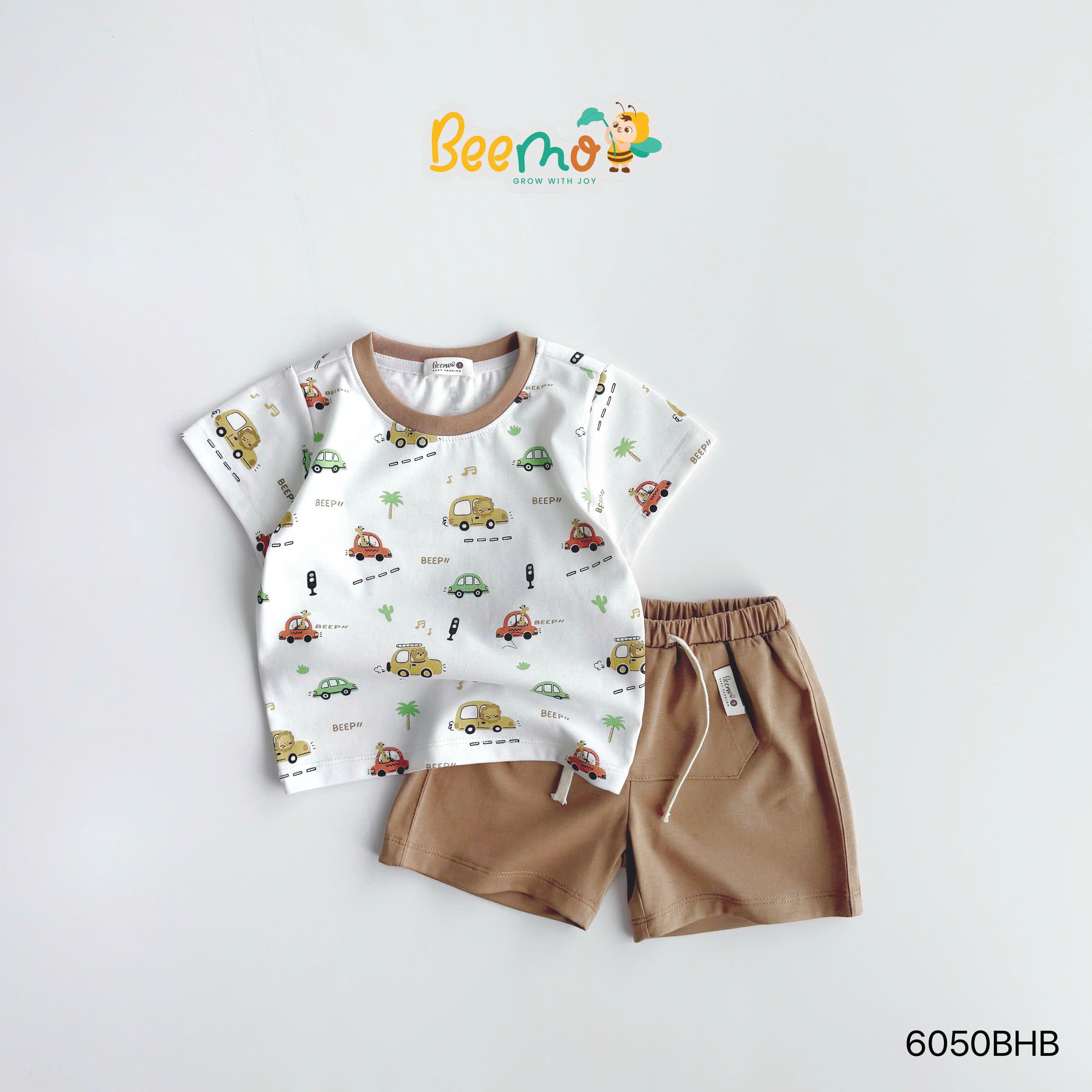 Set thun cộc tay in tràn ô tô Beemo