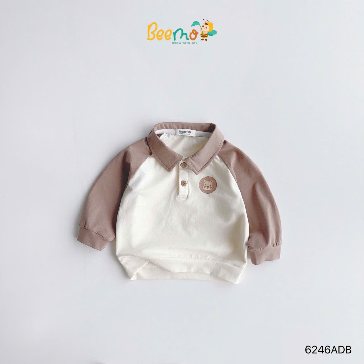 Áo polo dài tay in hình động vật dễ thương BEEMO