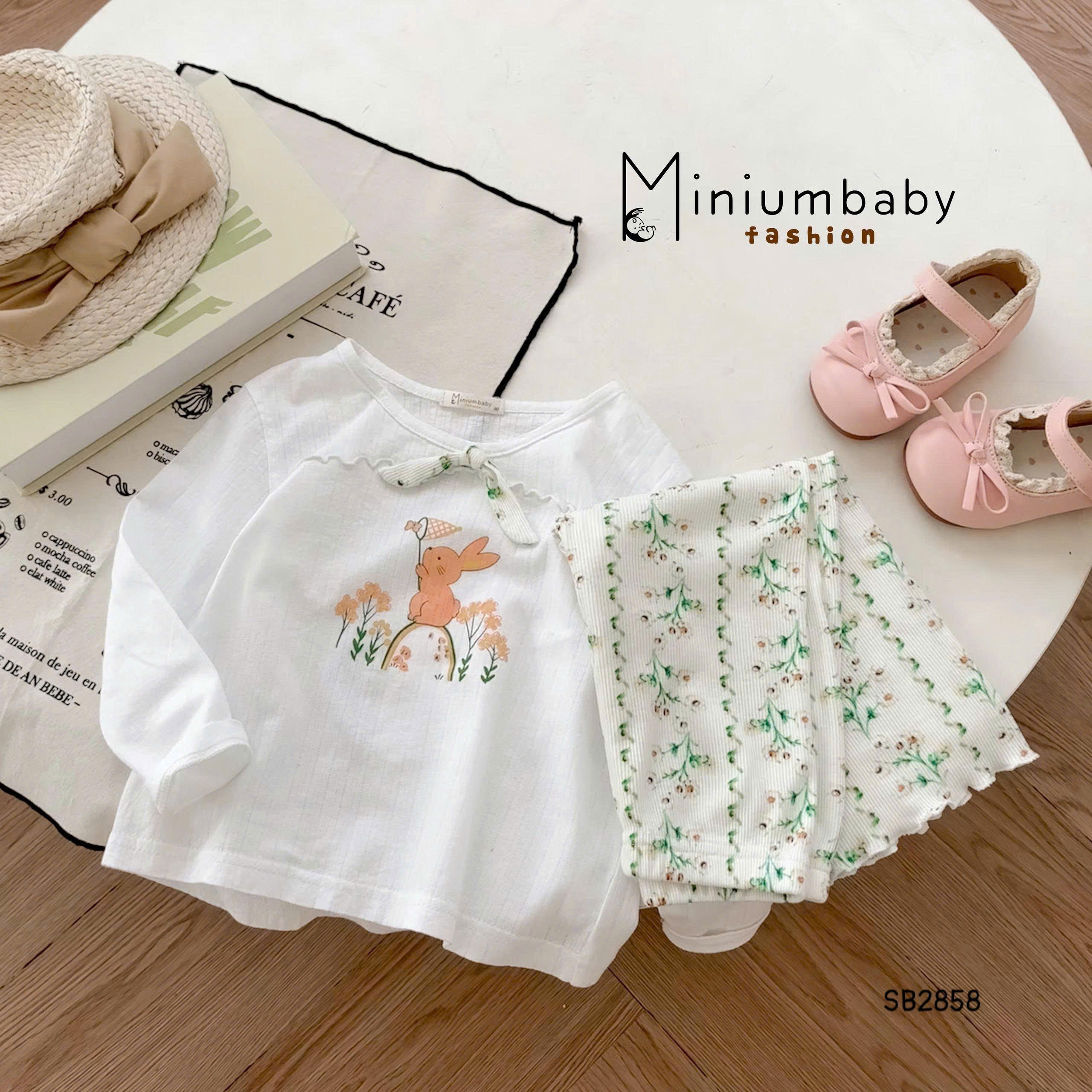 Set cotton dài tay in hình thỏ bunny MINIUMBABY
