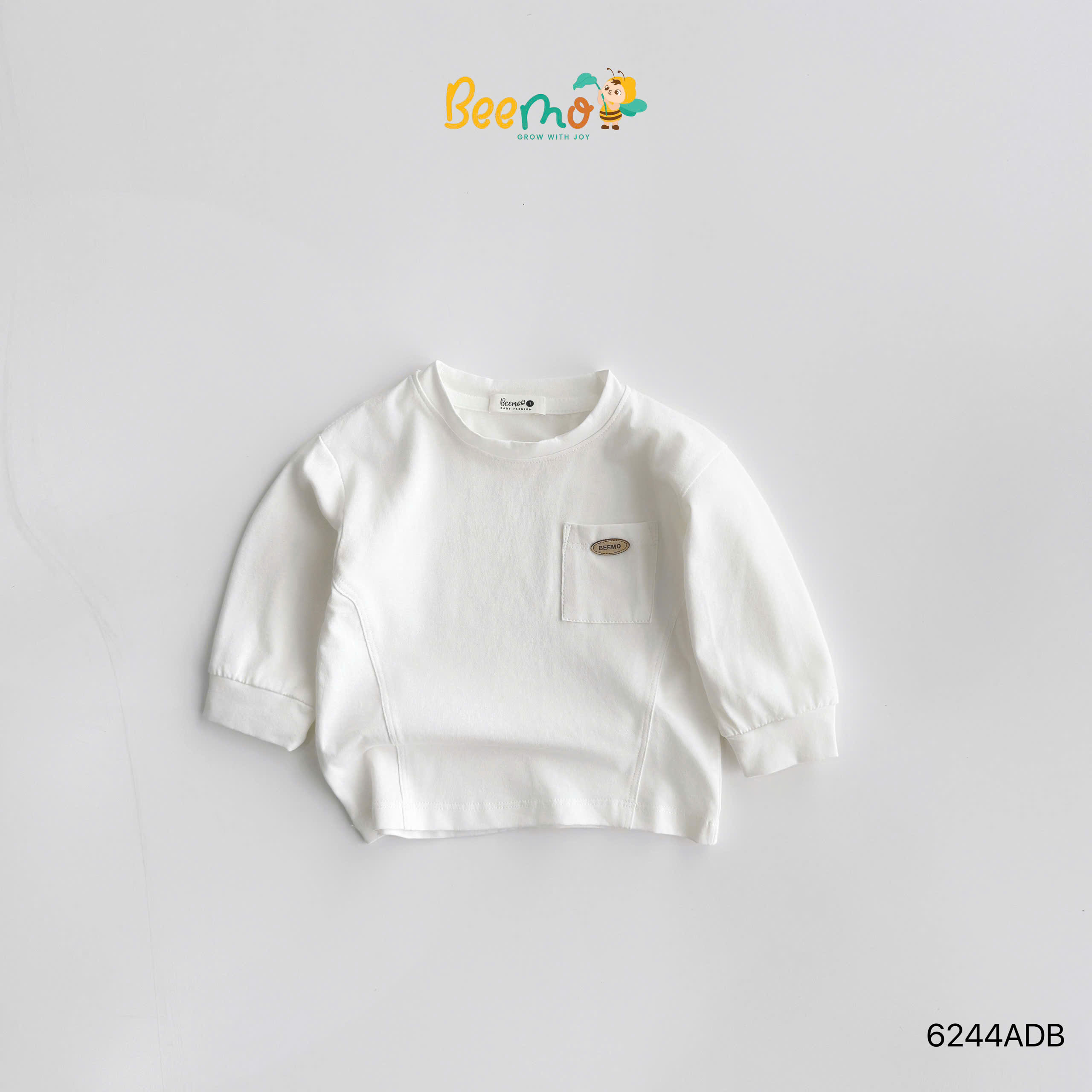 Áo cotton dài tay phối túi tag BEEMO