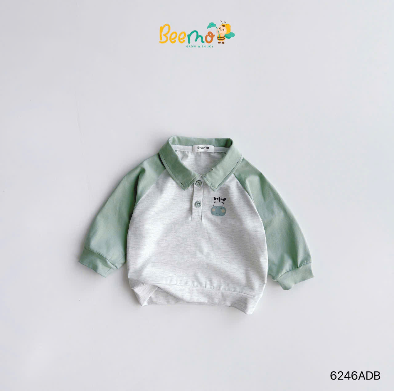 Áo polo dài tay in hình động vật dễ thương BEEMO