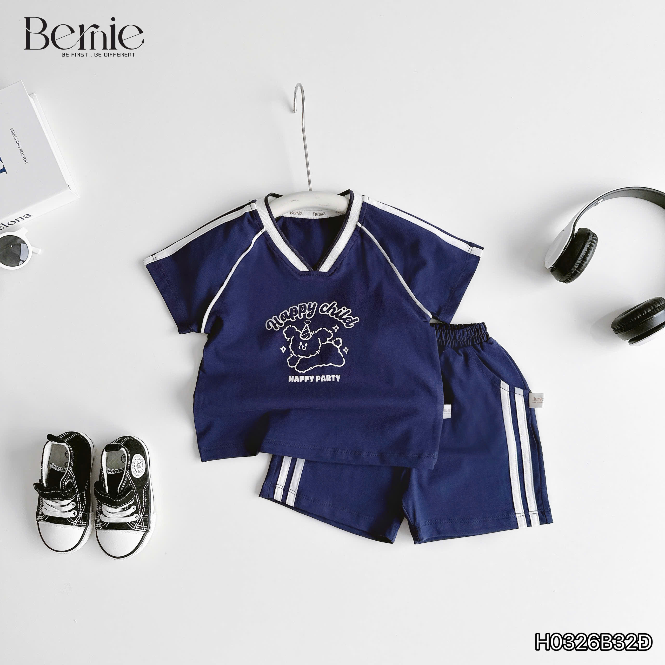 Bộ cộc raglan happy child Bernie