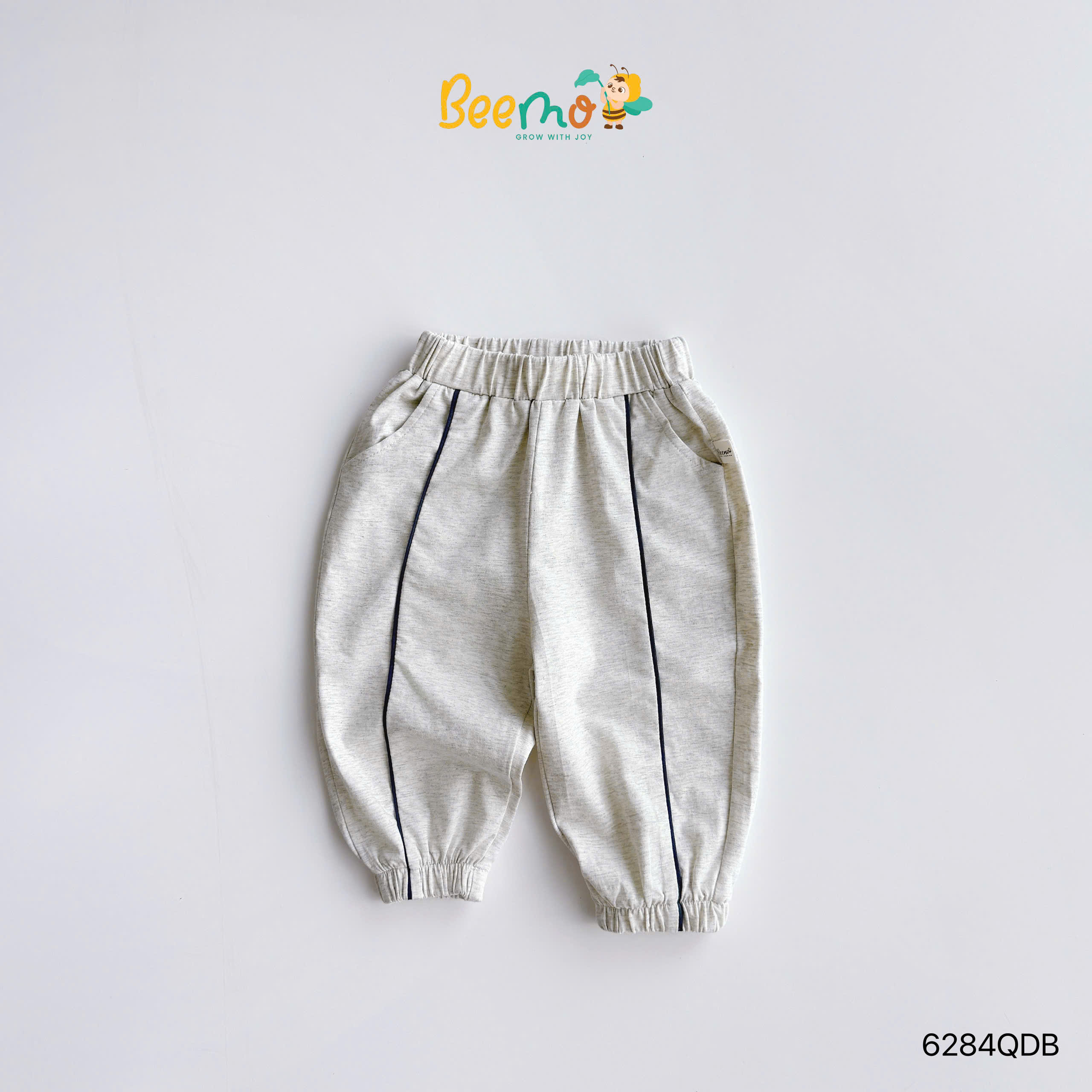 Quần dài cotton bo gấu phối line Beemo