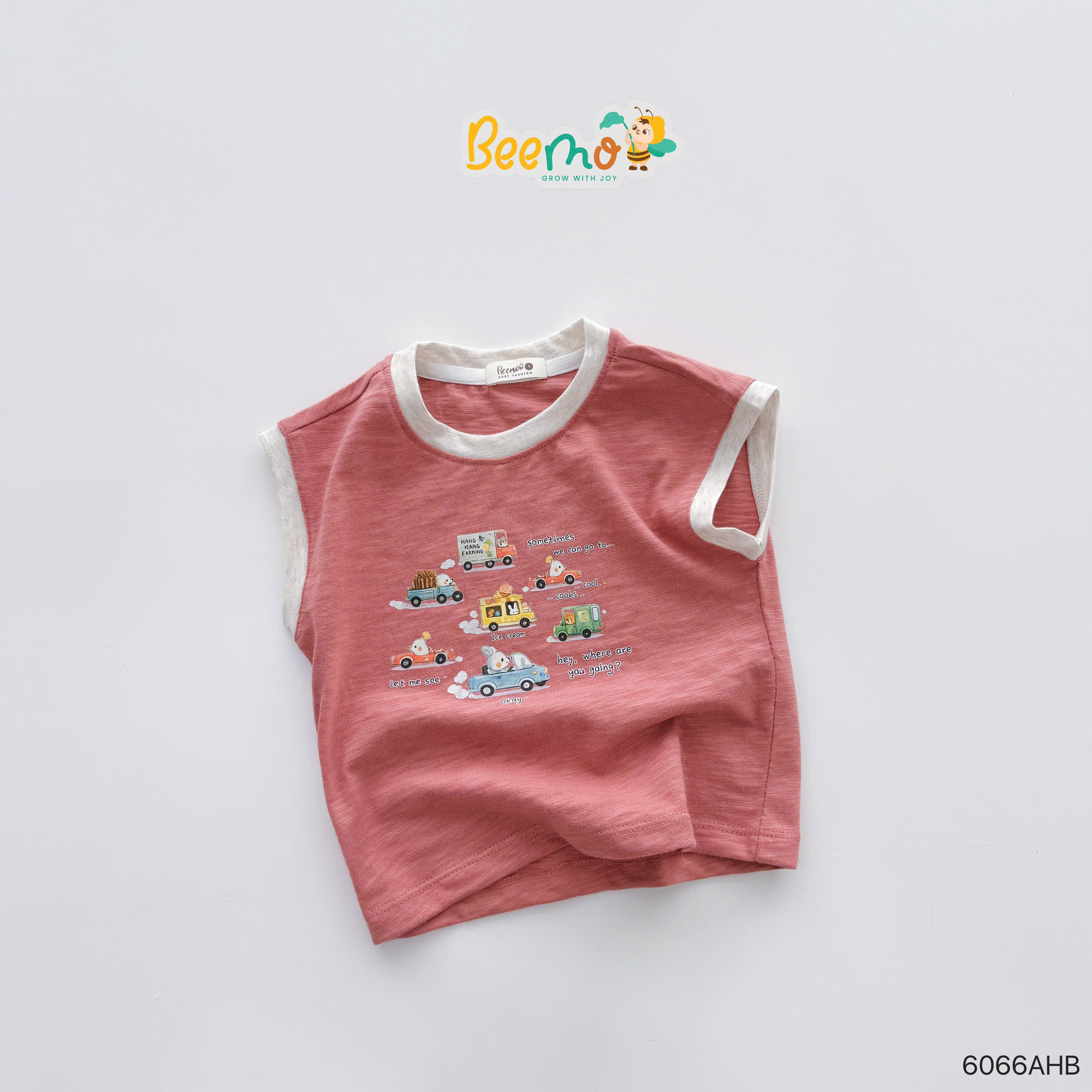 Áo ba lỗ cotton xược in hình ô tô Beemo