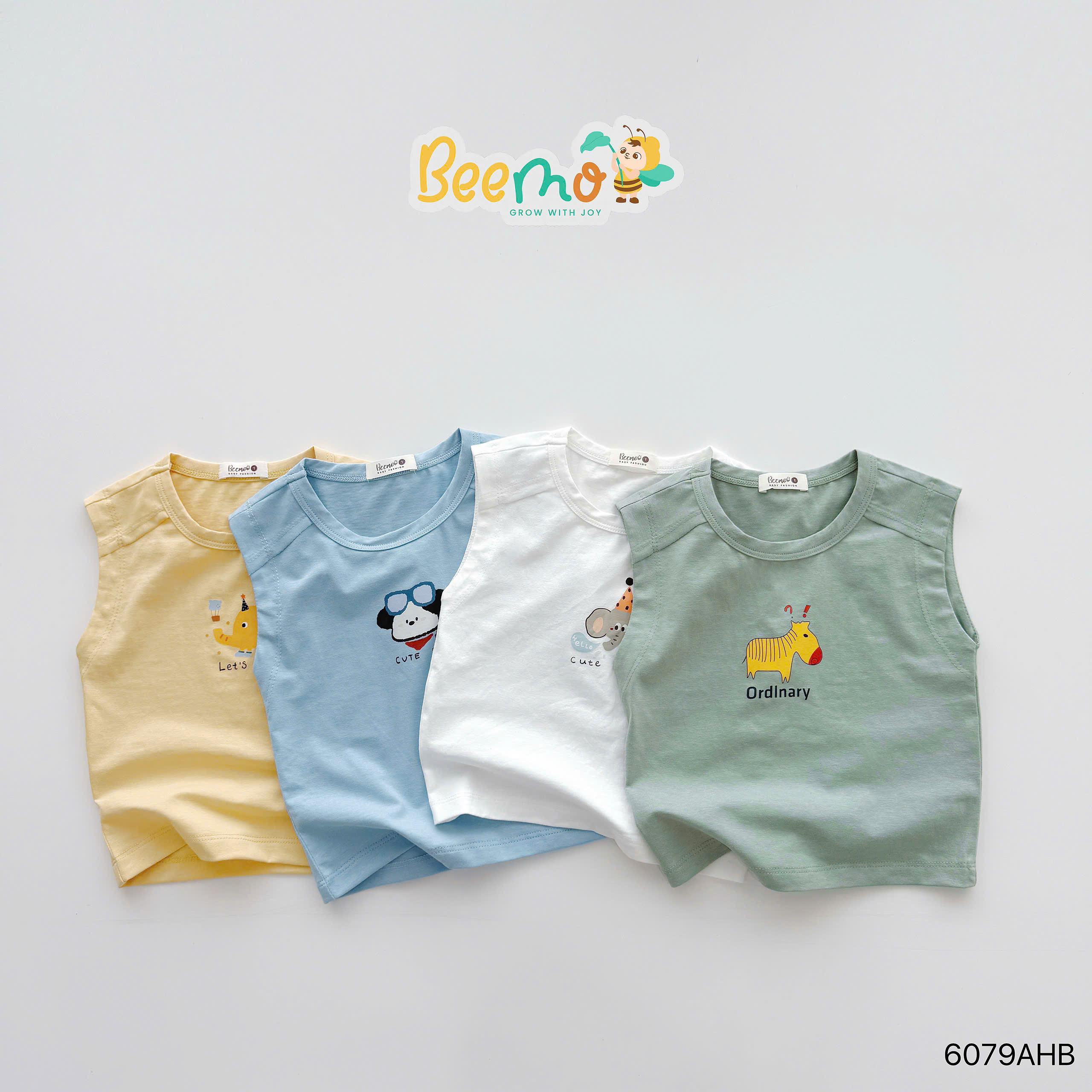 Áo ba lỗ in hình động vật dễ thương Beemo
