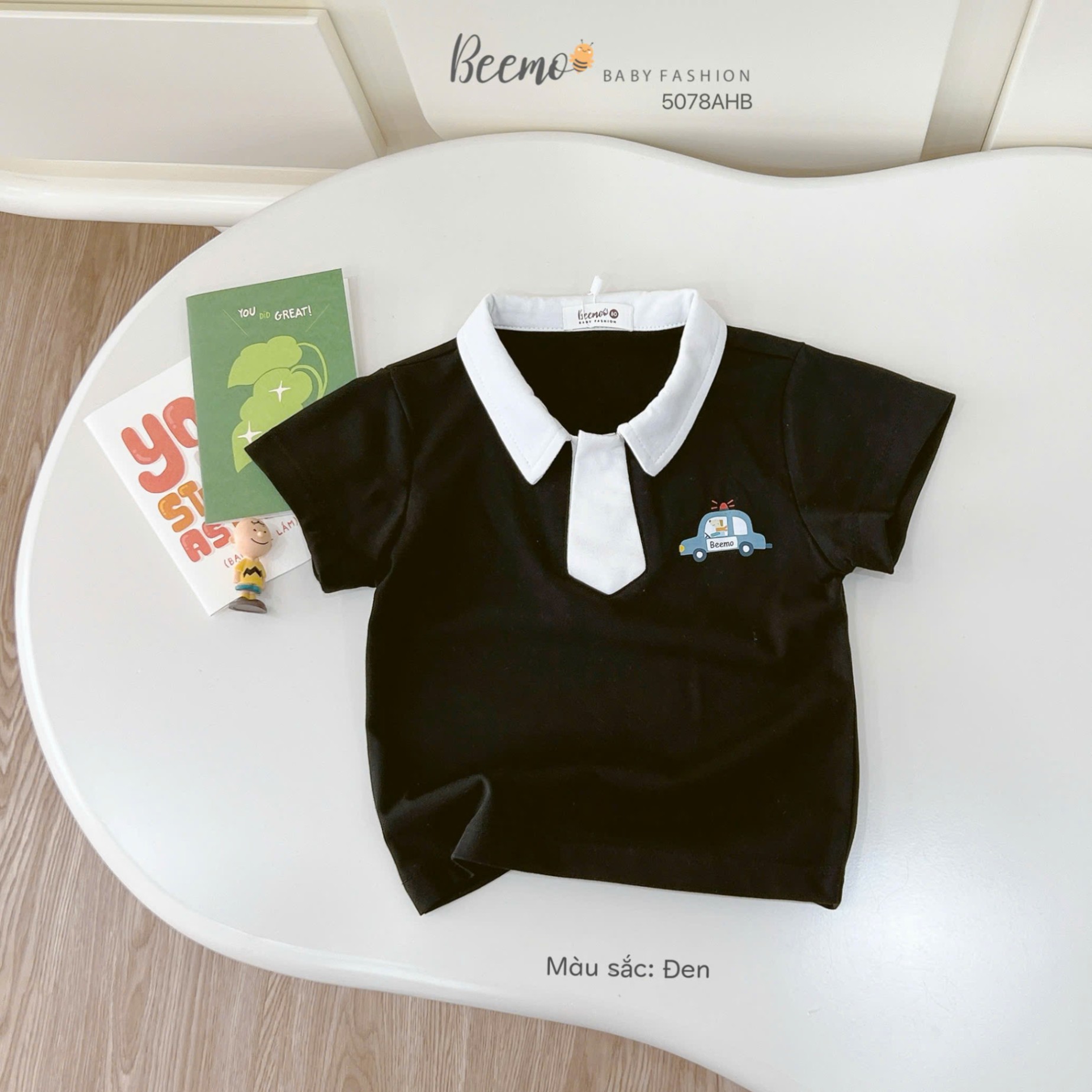 Áo cộc tay polo in hình ô tô Beemo