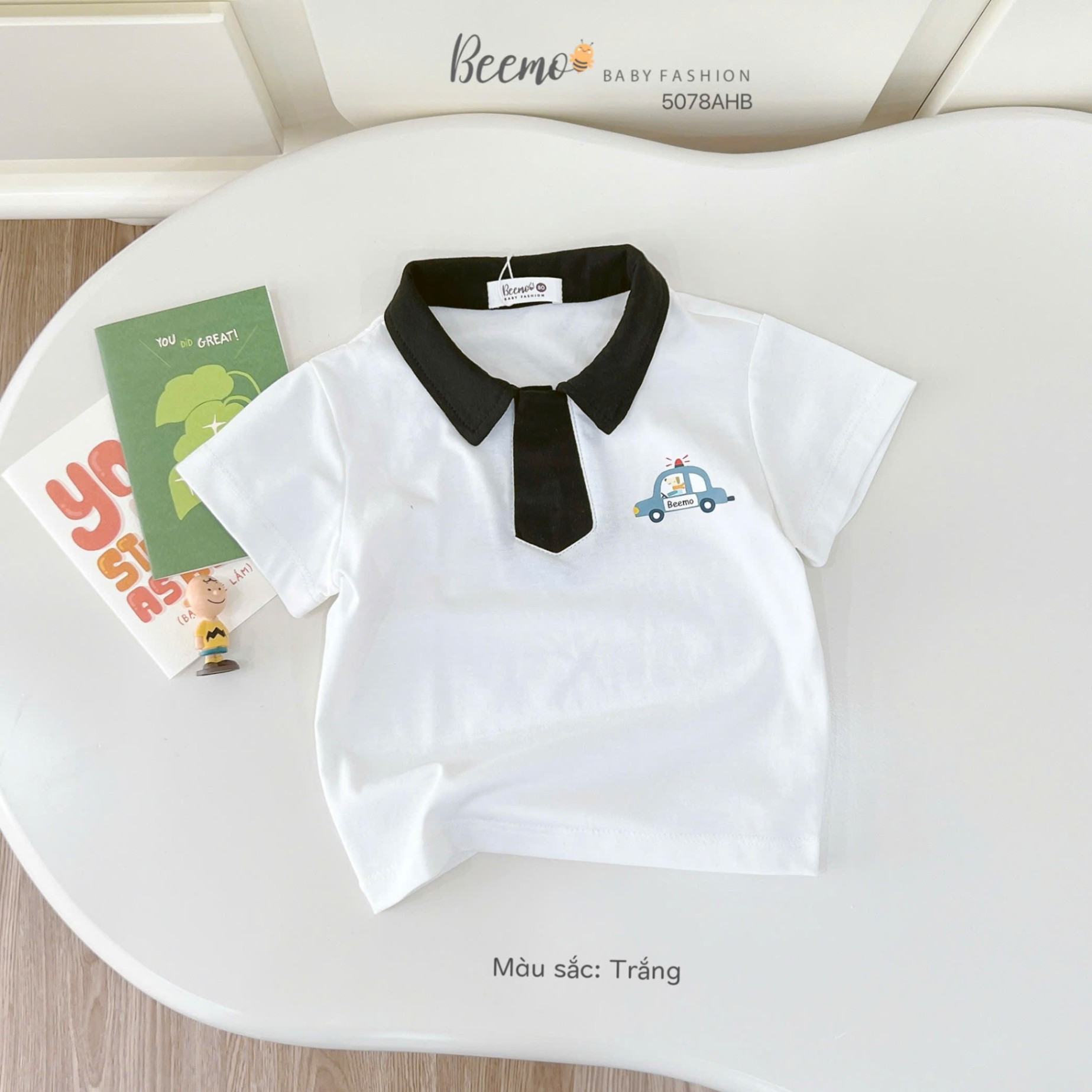 Áo cộc tay polo in hình ô tô Beemo
