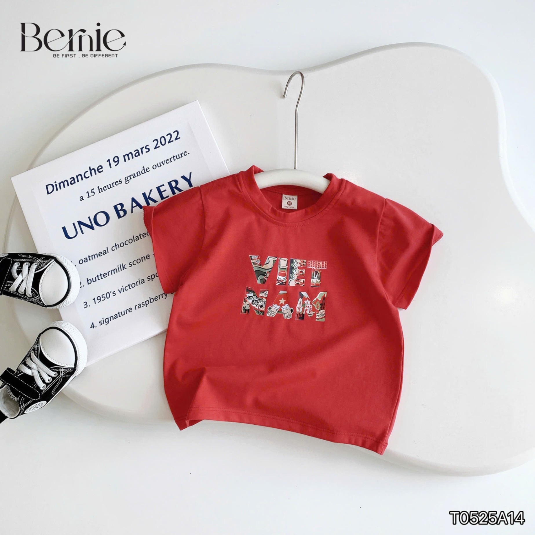 Áo cotton cộc tay Little Việt Nam Bernie