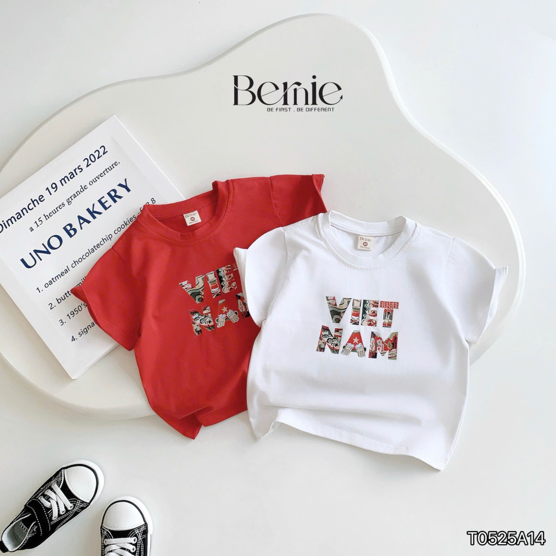 Áo cotton cộc tay Little Việt Nam Bernie