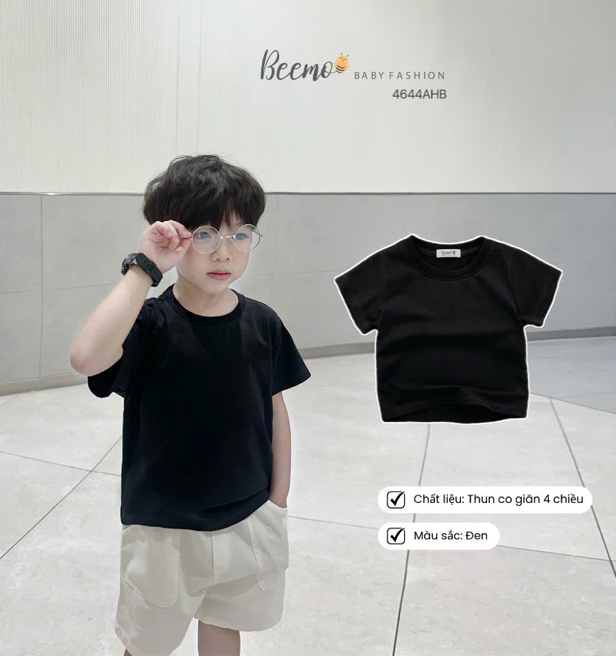 Áo cotton cộc tay nhiều màu basic Beemo