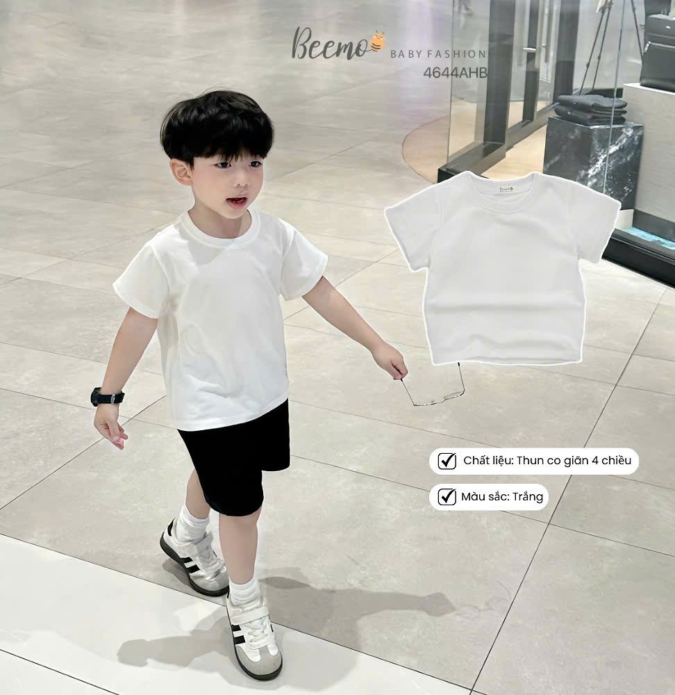 Áo cotton cộc tay nhiều màu basic Beemo