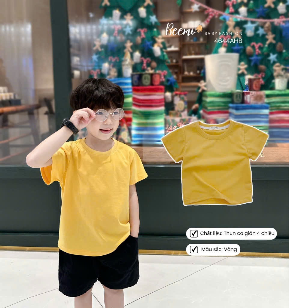 Áo cotton cộc tay nhiều màu basic Beemo