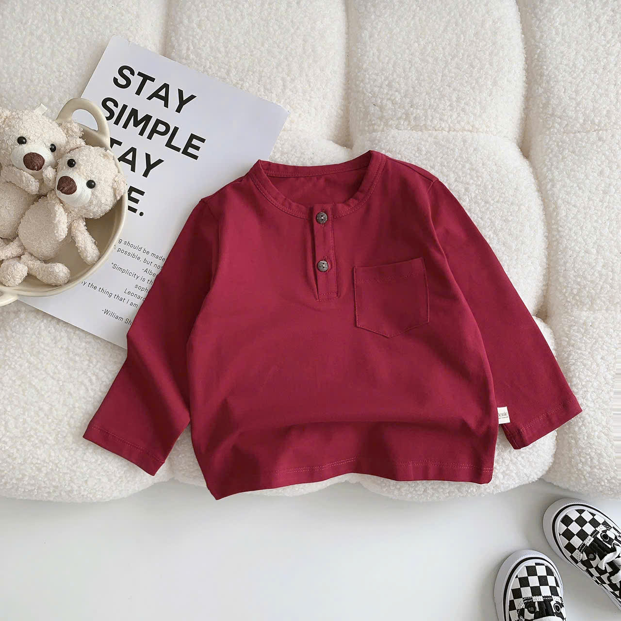 Áo cotton dài tay basic Bernie