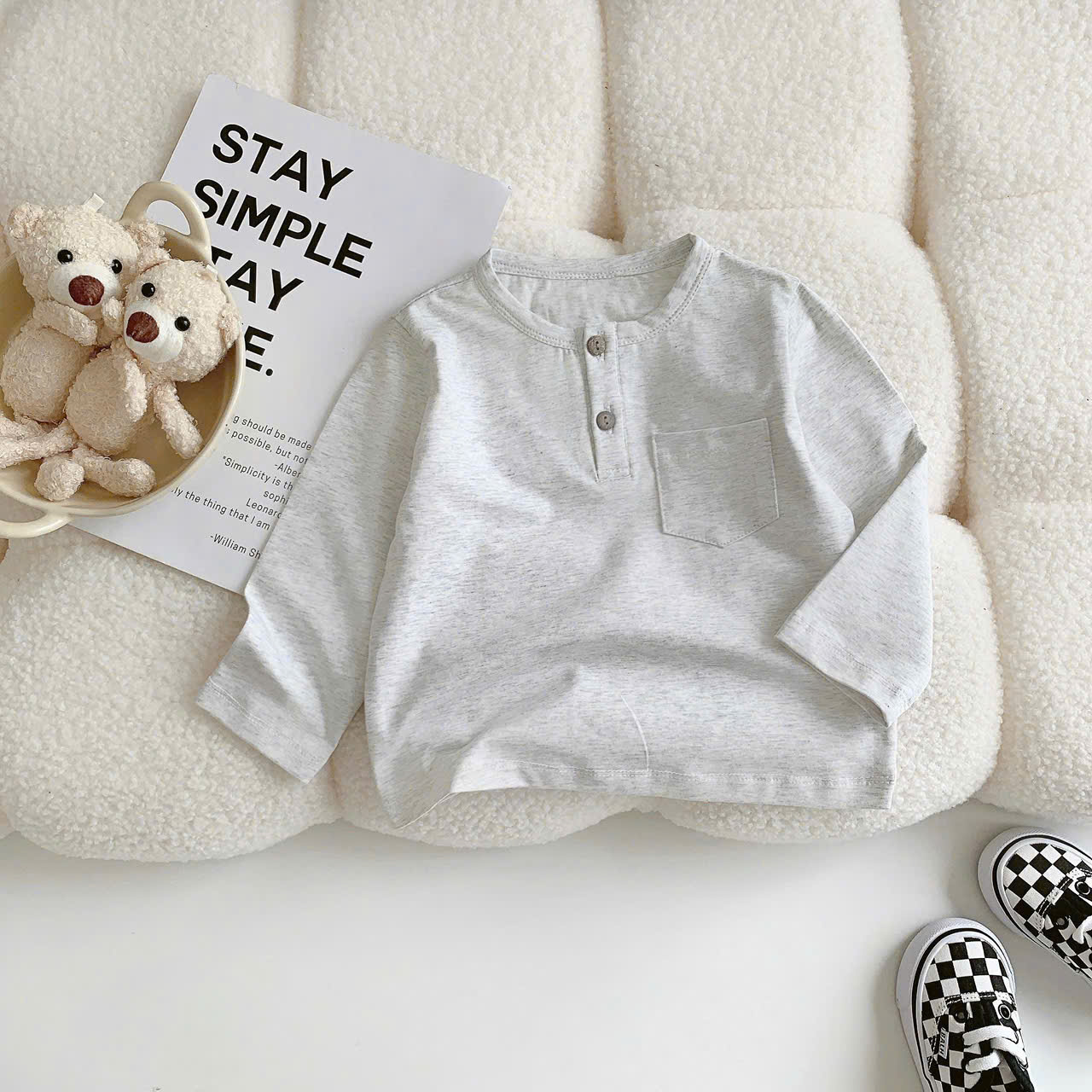 Áo cotton dài tay basic Bernie