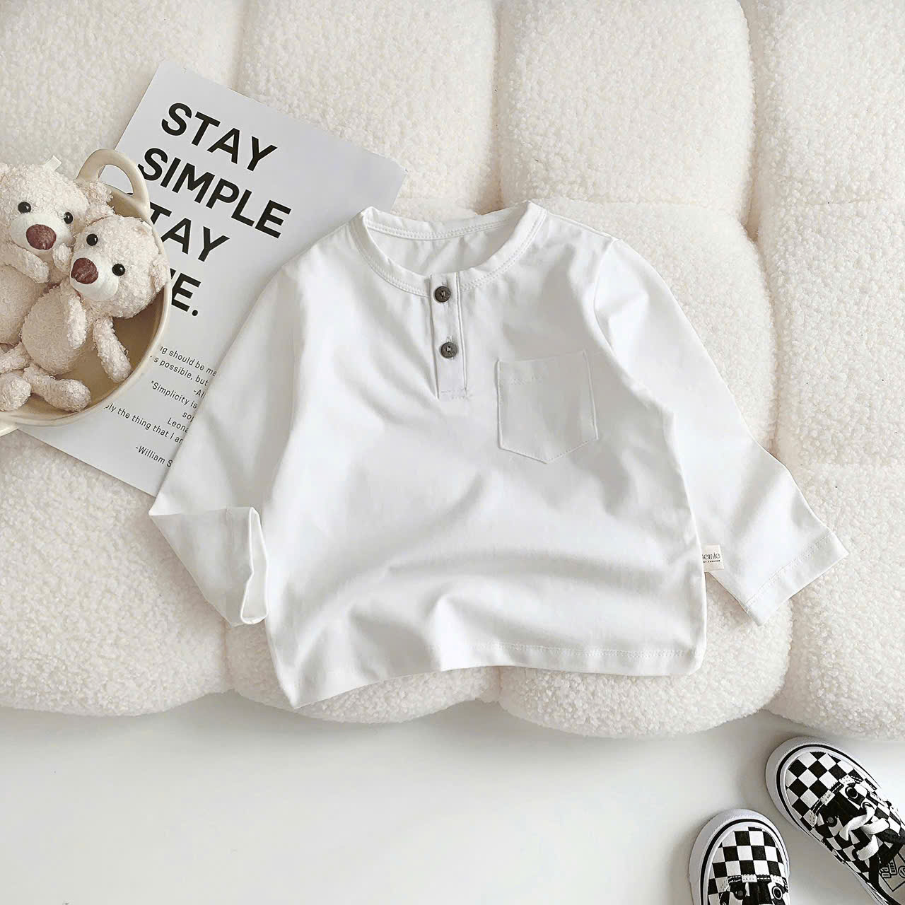 Áo cotton dài tay basic Bernie
