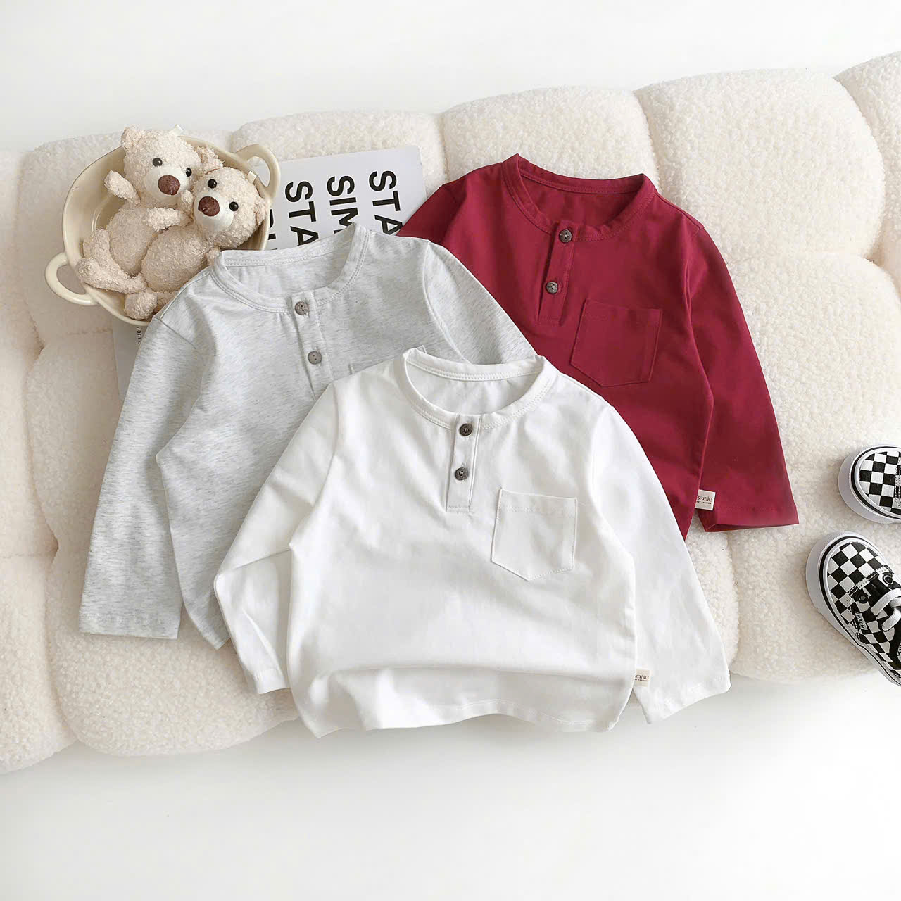 Áo cotton dài tay basic Bernie