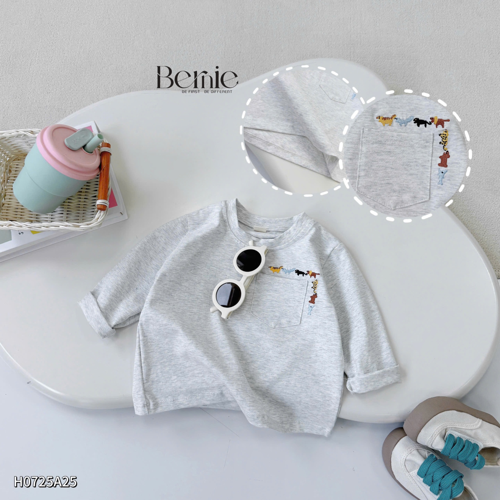 Áo cotton dài tay động vật vui nhộn Bernie