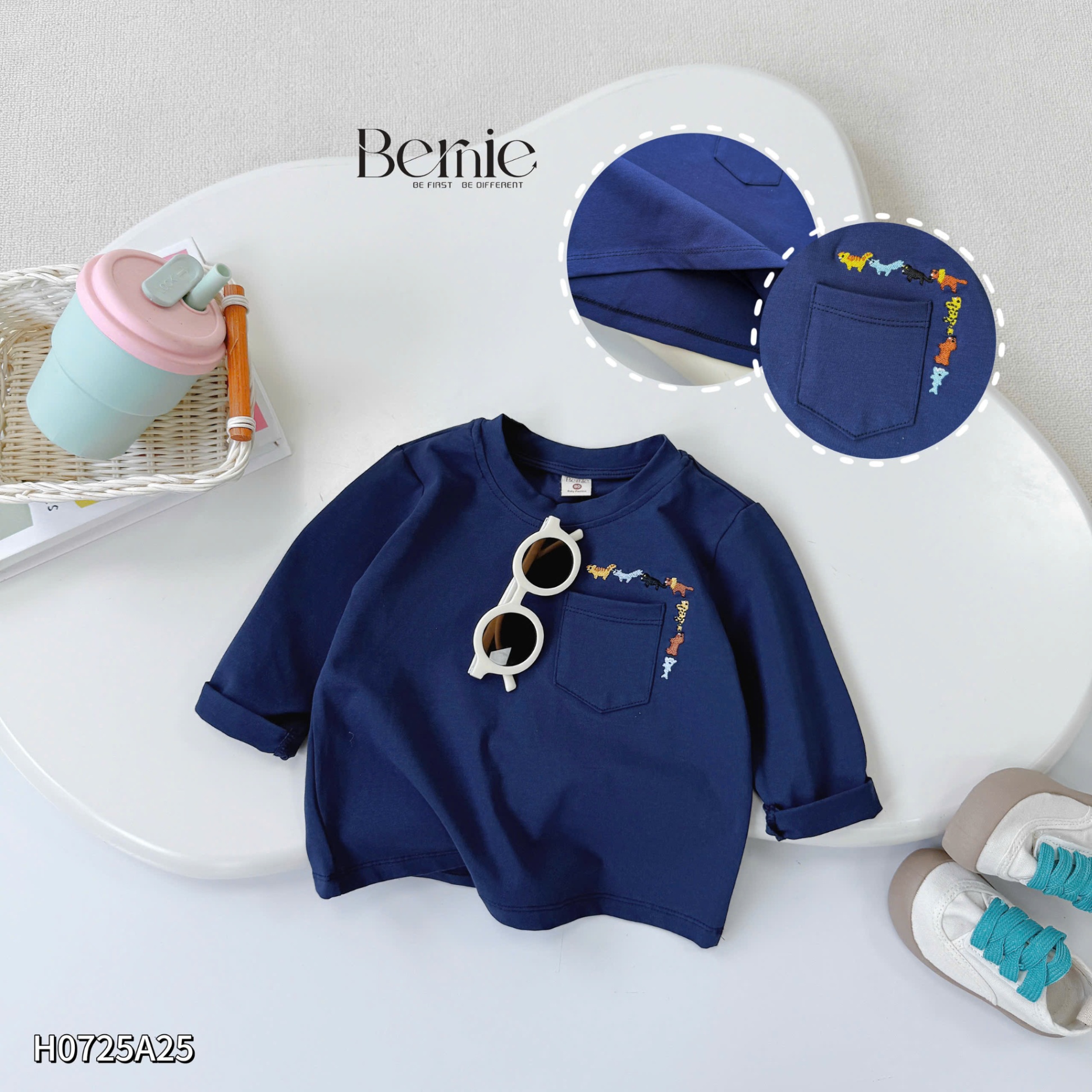 Áo cotton dài tay động vật vui nhộn Bernie